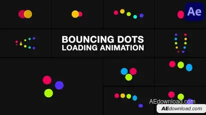 Bouncing Dots Loading Animation for After Effects Elements template preview