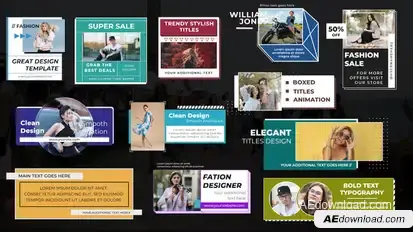 Boxed Lower Thirds Premiere Pro template preview