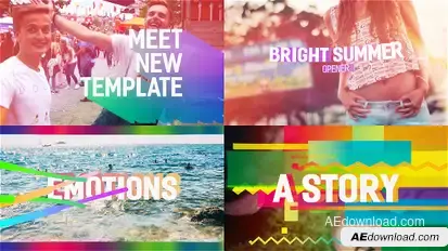 Bright Summer Opener Video Displays template preview