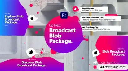 Broadcast Blob Package | Essential Graphics Mogrts Premiere Pro template preview