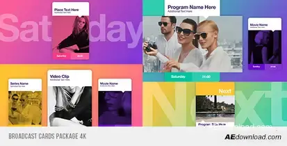 Broadcast Cards Package Video Displays template preview