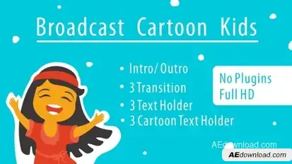 Broadcast Cartoon Kids Video Displays template preview