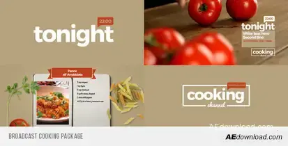 Broadcast Cooking Package Video Displays template preview