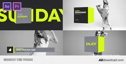 Broadcast Cube Package Video Displays template preview