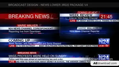 Broadcast Design - News Lower 3rds Package V4 Video Displays template preview