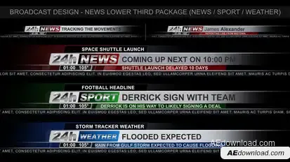 Broadcast Design - News Lower Third Package Video Displays template preview