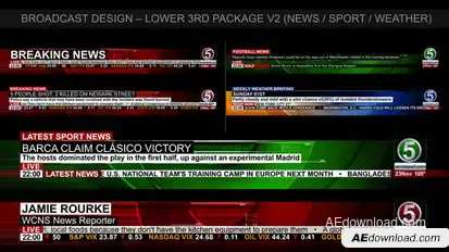 Broadcast Design - News Lower Third Package2 Video Displays template preview