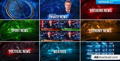 Broadcast Design News Package Video Displays template preview