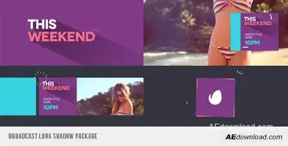 Broadcast Long Shadow Package Video Displays template preview