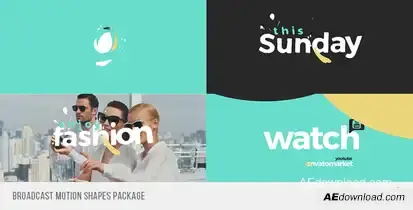 Broadcast Motion Shapes Package Video Displays template preview