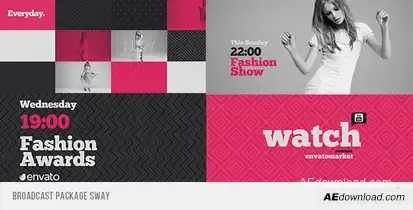 Broadcast Package Sway Video Displays template preview