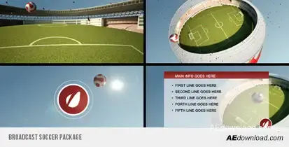 Broadcast Soccer ID Package Video Displays template preview