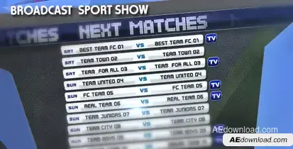 Broadcast Sport Show Video Displays template preview