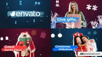 Brush Christmas Slideshow || After Effects Video Displays template preview