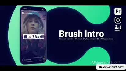 Brush Intro Vertical Premiere Pro template preview