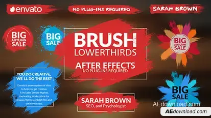 Brush Lower Thirds | After Effects Video Displays template preview