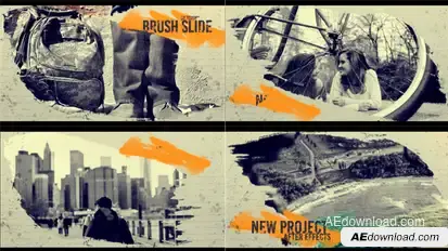 Brush Slide Video Displays template preview