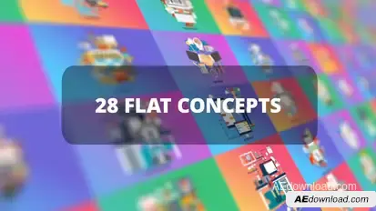 Bundle Business Flat Concepts Video Displays template preview