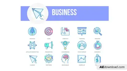 Business - Filled Outline Animated Icons Video Displays template preview