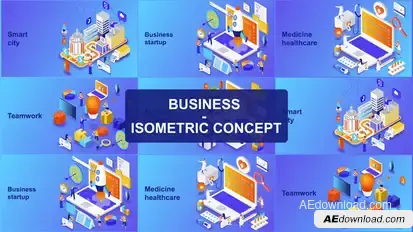 Business - Isometric Concept Video Displays template preview
