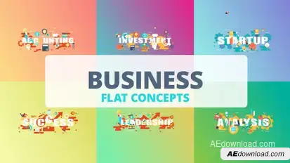 Business - Typography Flat Concept Video Displays template preview