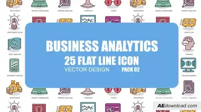 Business Analytics - Flat Animation Icons Video Displays template preview