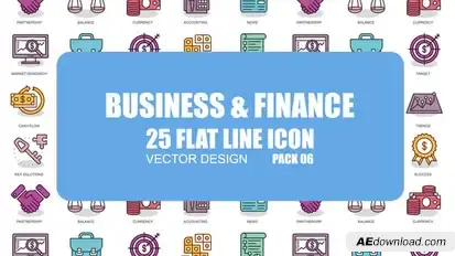 Business And Finance - Flat Animation Icons Video Displays template preview