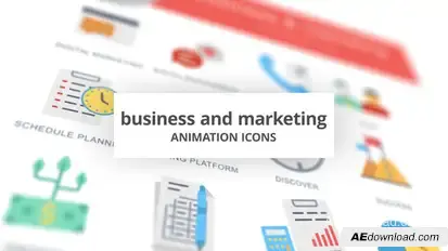 Business and Marketing - Animation Icons Video Displays template preview