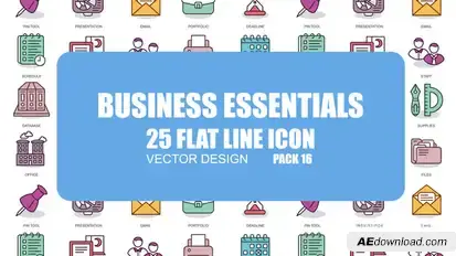 Business Essentials - Flat Animation Icons Video Displays template preview