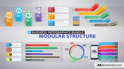 Business Infographics Bundle Video Displays template preview