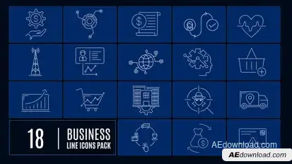 Business Line Icons Video Displays template preview