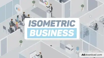 Business Office Isometric Video Displays template preview