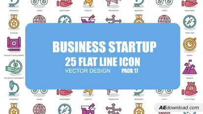 Business Startup - Flat Animation Icons Video Displays template preview