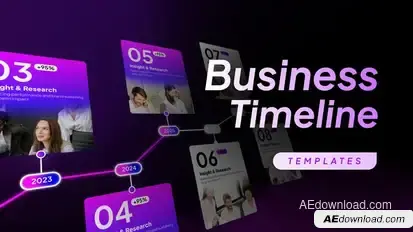 Business Timeline Video Displays template preview
