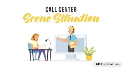 Call center - Scene Situation Video Displays template preview