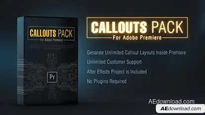 Callout Line Pack For Premiere Video Displays template preview