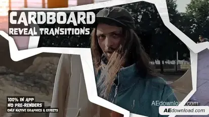 Cardboard Texture Transitions: Rough, Textured Wipes Emulating Torn Paper Premiere Pro template preview