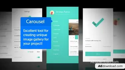 Carousel Mobile App Mockup Video Displays template preview
