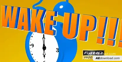 Cartoon Alarm Clock Video Displays template preview