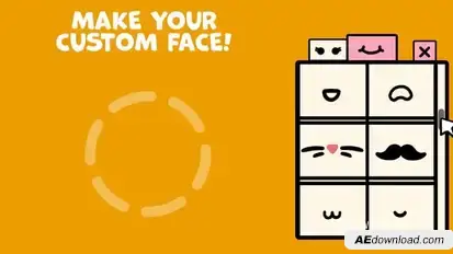 Cartoon Animated Face Pack 04 Premiere Pro template preview