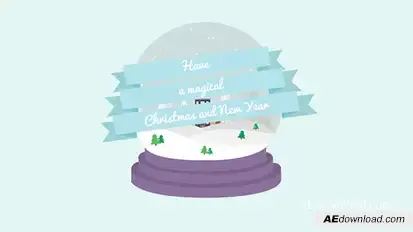 Cartoon Christmas Postcard 03 Video Displays template preview