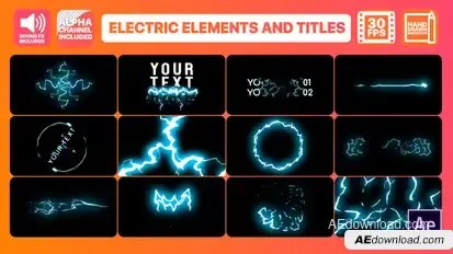 Cartoon Electricity And Titles | After Effects Video Displays template preview