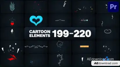 Cartoon Elements for Premiere Pro Premiere Pro template preview