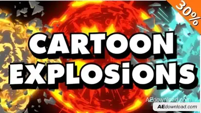 Cartoon Explosions Video Displays template preview