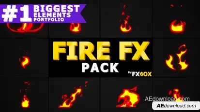 Cartoon Fire Elements | After Effects Video Displays template preview