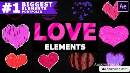 Cartoon Hearts | After Effects Video Displays template preview
