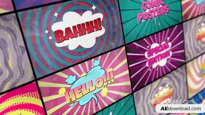 Cartoon Posters Premiere Pro template preview