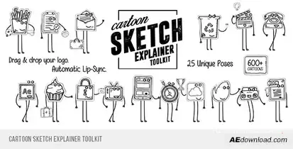 Cartoon Sketch Explainer Toolkit Video Displays template preview