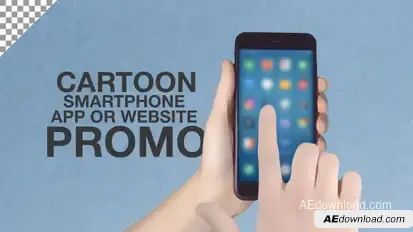 Cartoon Smartphone App Promo ToolKit Video Displays template preview