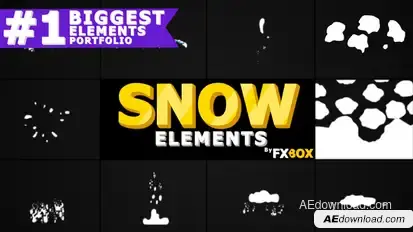 Cartoon Snow Elements | After Effects Video Displays template preview